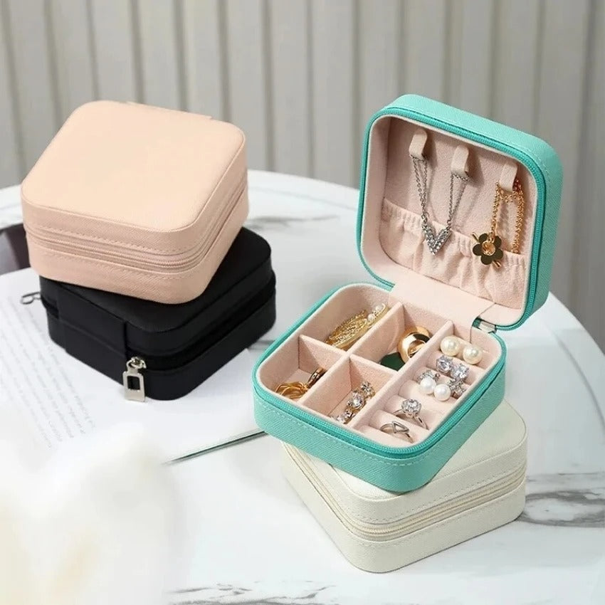 Travel Leather Pocket Jewelry Organizer Box