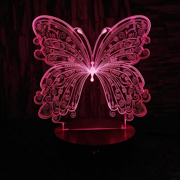 3D Butterfly Illusion Lamp – Beautiful Night Lamp