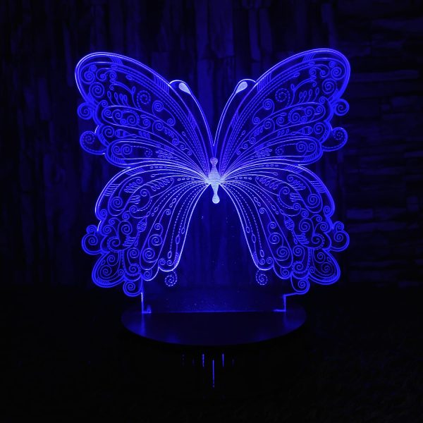 3D Butterfly Illusion Lamp – Beautiful Night Lamp