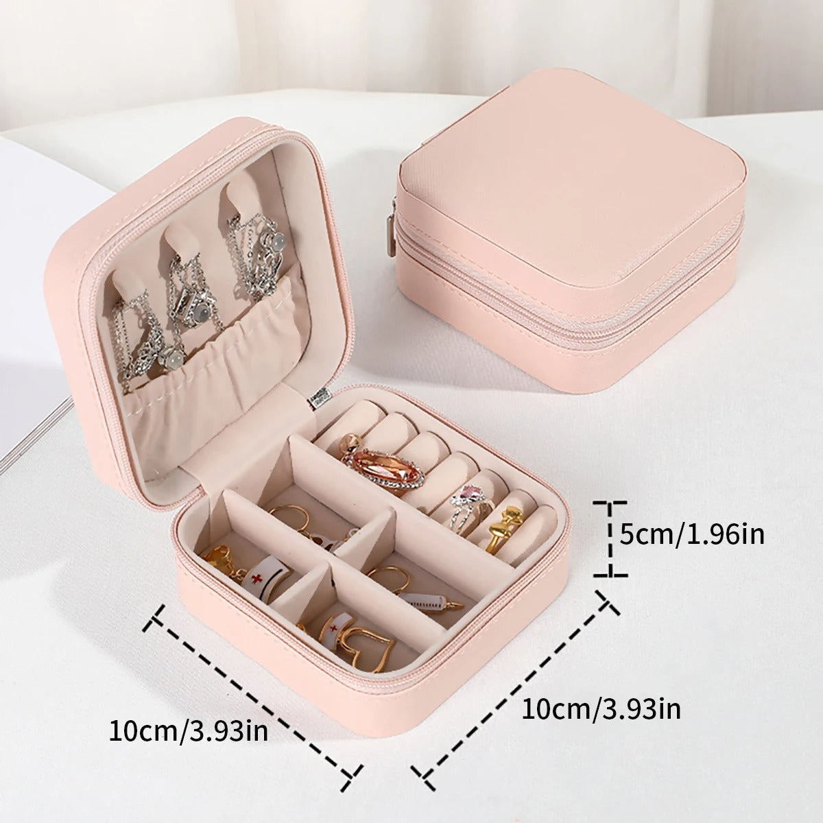 Travel Leather Pocket Jewelry Organizer Box