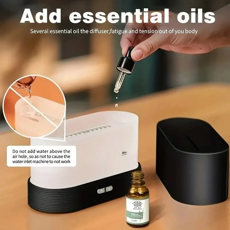 Portable Flame Air Diffuser Humidifier - Aroma Diffuser - 180ml