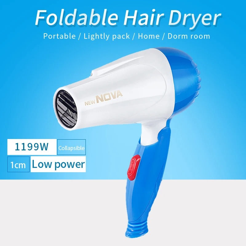 Nova Foldable Hair Dryer – Nv 1290 (random Color)