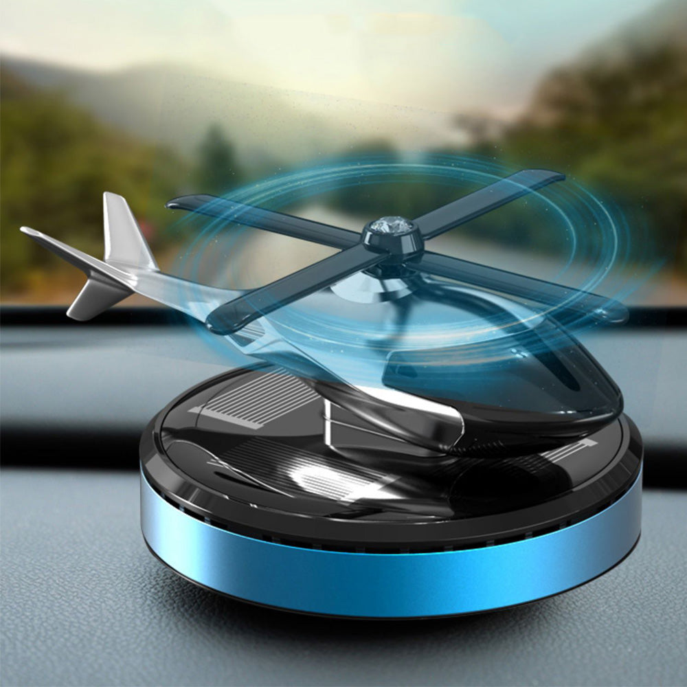 Solar Helicopter Car Air Freshener Metal | Car Dashboard Helicopter Decoration