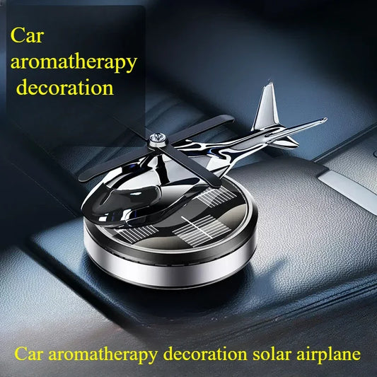 Solar Helicopter Car Air Freshener Metal | Car Dashboard Helicopter Decoration