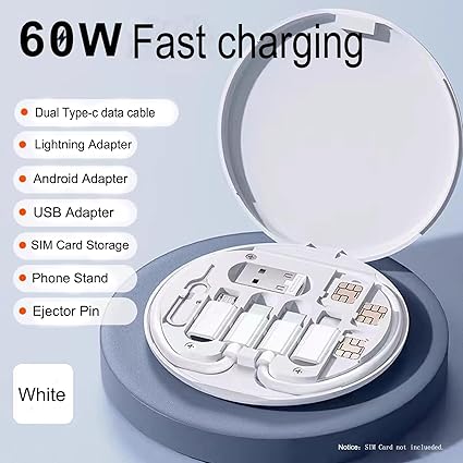 5 in 1 Multifunctional Data Cable Set-60w Fast Charging Cable for Android & iPhone